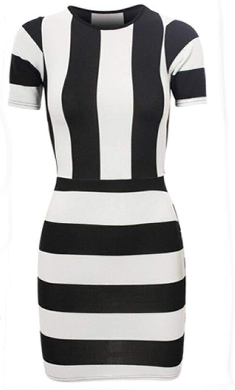 monochrome bodycon dress