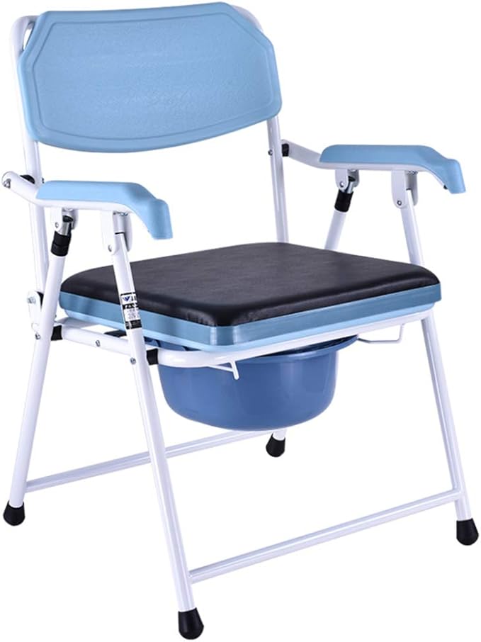 SSHHI Silla WC, con Respaldo Cómodo Silla de Inodoro Plegable