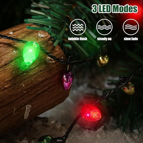 FUTUREPLUSX 2PCS Christmas Light Up Necklaces, Christmas LED Necklace Christmas Costume Accessories for Christmas Party Supplies Accessories