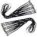 Wisdompro Lanyard with Clip, 30 Pack of 17 inch Blank Flat Nylon Neck Strap Lanyard with Bulldog Clip Attachment for ID Badges, Name Tags - Black