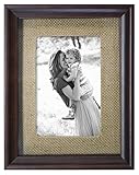 MCS Solid Wood Shadow Box Picture Frame With A Burlap Mat, Walnut, 4x6-Inch