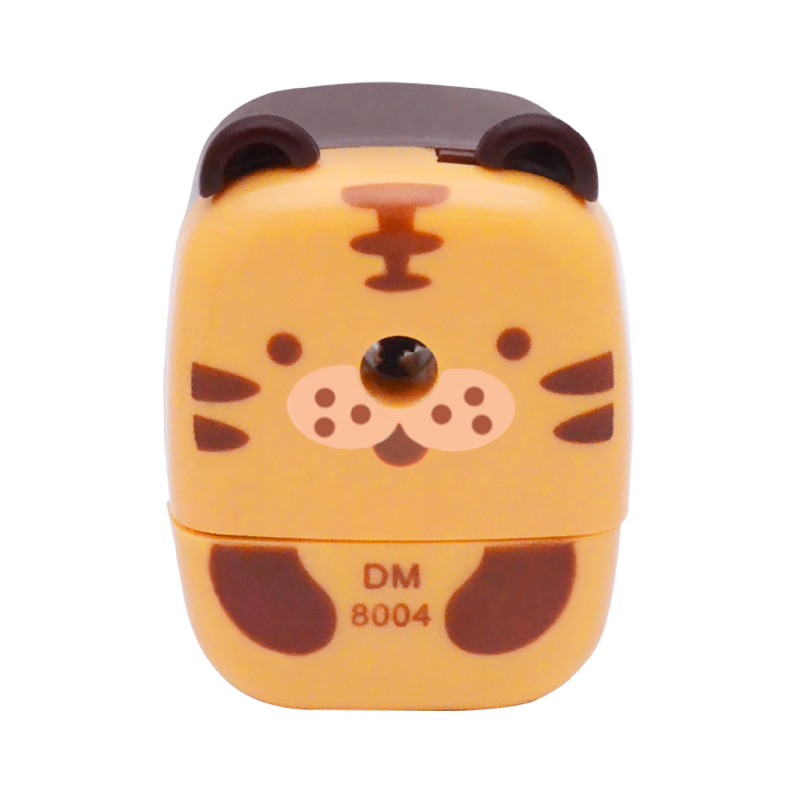 Pencil Sharpener Cute Metal Desktop Pencil Sharpener with Handle, Cartoon Animal Pencil Sharpeners for Kids Student Office School Student (Tiger, 1 Pack)