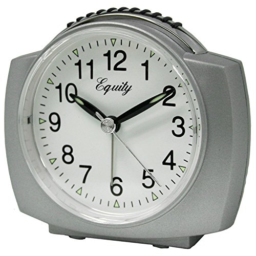 Equity by La Crosse 27006 Battery Operated Analog Alarm Clock, Silver New eBay