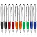 Stylus Pen, F-color Tablet Stylus Black Ink 2 in 1 iPhone Touch Pen Ballpoint & Stylus Pens for Touch Screens iPad iPhone X 8 7 6s Plus 6 6 Plus 5 5s 5c, Android, Black Red Orange Green Blue, 10 Pack