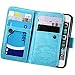 iPhone 5s Case, iPhone 5 Case, Joopapa iPhone 5s/5 Wallet Case, Luxury Pu Leather 2 in 1 Magnetic Wallet Credit Card Holder Flip Case Cover with Built-in 6 Card Slots for Apple iPhone 5s 5 5G (Blue)