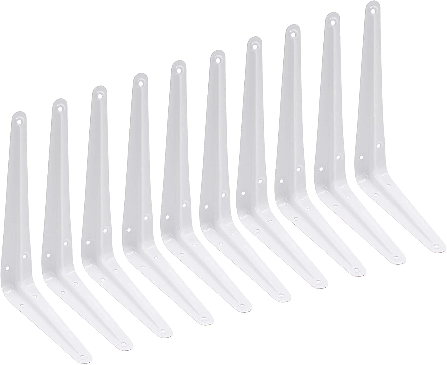 TERF® London Shelf Bracket White 225mm X 175mm (9 X 7 inch) Wall Mounted Shelving Support Corner Brackets Book Shelf Bracket Floating Shelve Bracket and Multi Purpose Use - Pack of 10