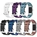 For Fitbit Charge 2 Bands, New Bracelet Strap Replacement Band Wristband with Secure Silicone Fasteners Metal Clasps for Fitbit Charge 2 (No Tracker) (7PCS,001, 6.7 - 9 Inches wrist)