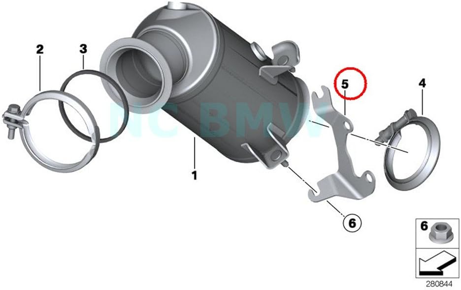 BMW Genuine Holder Catalytic Converter Near Engine Automotive