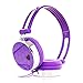 RockPapa Over Ear Love Hearts Headphones for Kids Boys Girls Childs Teens Adults, Adjustable Stereo Headphone for Surface iPod iPhone 6 iPad mini iPad Air Macbook Tablets PC MP3 Purple