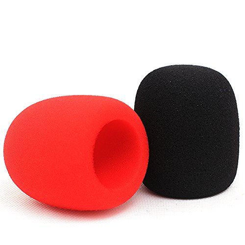 Z ZICOME 5 Pack Foam Microphone Cover Ball Type Windscreen in Black, Blue, Orange, Yellow, Red