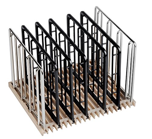 EVERIE Weight-Added Sous Vide Rack Divider for Sous Vide Even Heating, 5 Count Plastic Dividers and 2 Stainless Steel Sous Vide Weights, Black