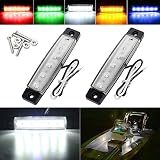 Shangyuan LED Interior Boat Lights, Utility Slim Strip Bar Light Fit Courtesy Lighting Cockpit Lights Navigation Light White (Pack of 2)