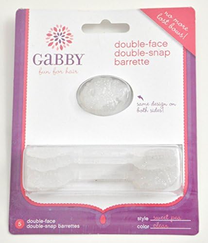 GaBBY Sweet Pea Double-Face Double-Snap Barrette, Clear