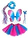 Enchantly Fairy Costume - Fairy Wings for Girls - Butterfly Costume for Girls - Hot Pink and Blue Wings, Tutu, Wand and Halo