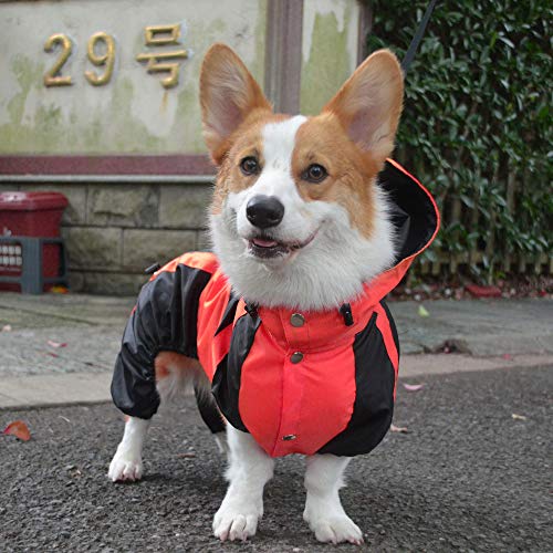 Lovelonglong Welsh Dog Hooded Raincoat, Dachshund Rain Jacket
