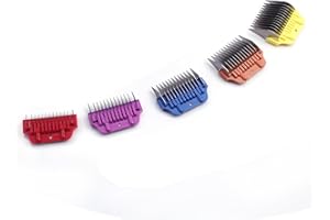 DODAER Dog Animal Stainless Steel Wide Clipper Attachment Guard Comb Set for A5 Series | Snap-On/Off Design Combs,Only Fir for 10W/15W/30W Wide Blade (Medium 5-Piece)