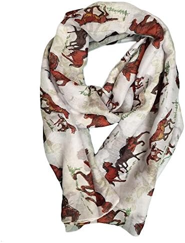 Horse Scarf Designer Style Animal Print Scarves Shawl Sarong - Women Girl Riders