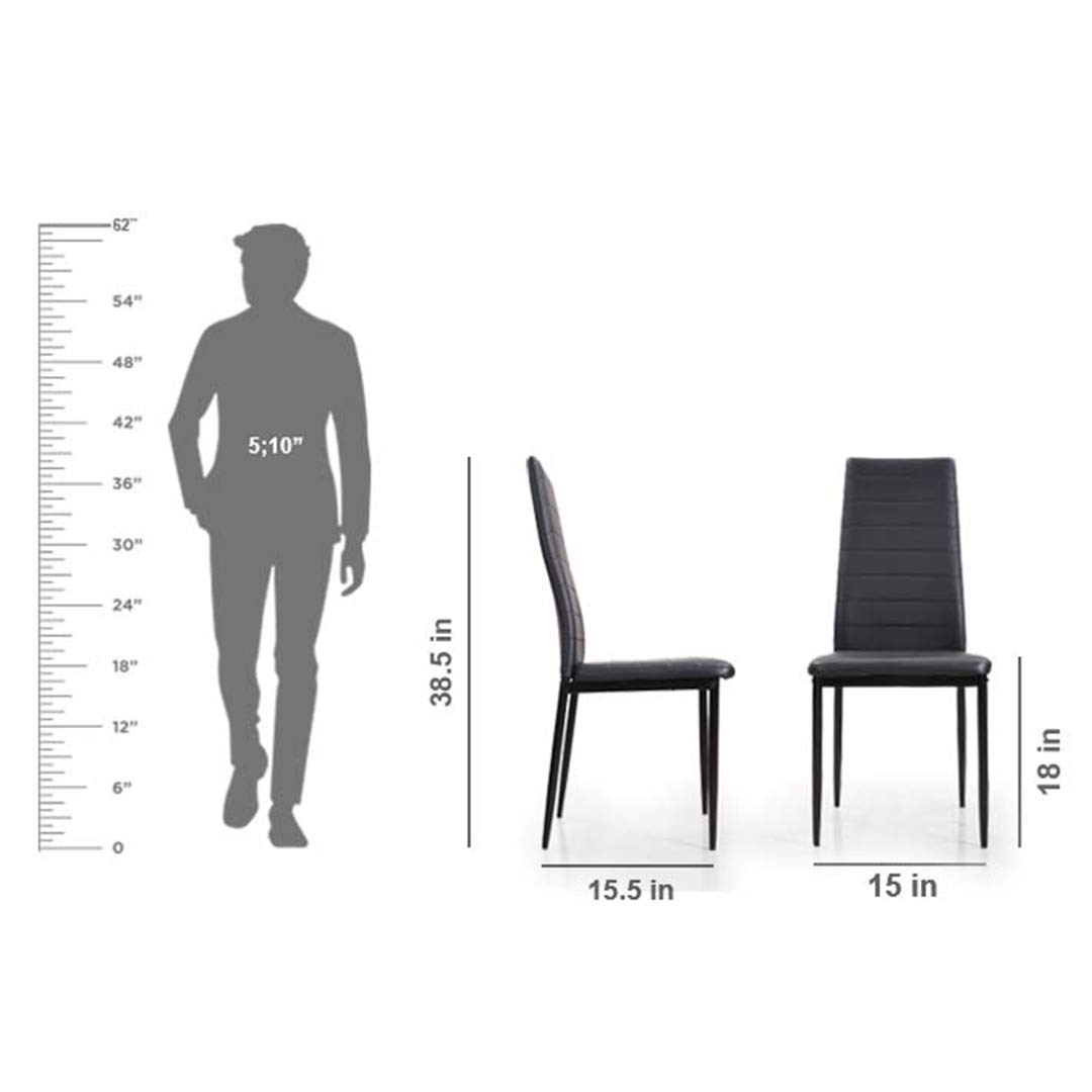 Black Milan Four Seater Dining Table Set Royaloak Best Price With