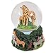 Elanze Designs Giraffes Zebras and Elephants 100MM Sturdy Wind Up Music Glitter Water Snow Globe Tabletop Dresser Nightstand Figurine Decoration Plays Tune Born Free