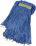 AmazonBasics Cut-End Cotton Commercial String Mop Head, 1.25 Inch Headband, Medium, Blue, 6-Pack