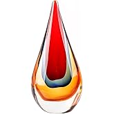 Yao Yuan Hand-Blown Glass Decor - Murano-Style Glass Statue and Figurine, Red