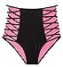 Women's Sexy Retro-Vibe High Waisted Bikini Bottom Crisscross Swimsuit Brief (M, Black)