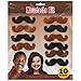amscan 391634 High Riding Western Party Fabric Mustache, 3, 10 Ct., black/brown