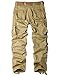 Jessie Kidden Men's Loose Cotton Cargo Pants#7533,Khaki,32