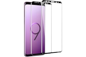 2 Pack Tempered Glass Screen Protector for Samsung Galaxy S9, 9H Hardness 3D Curved Film, Scratch Resistant, HD Clear, Case F