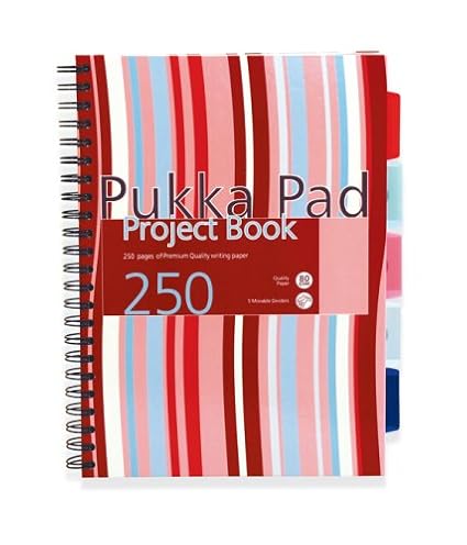 Pukka Projektbuch (Format A4, gebunden) pink/blau