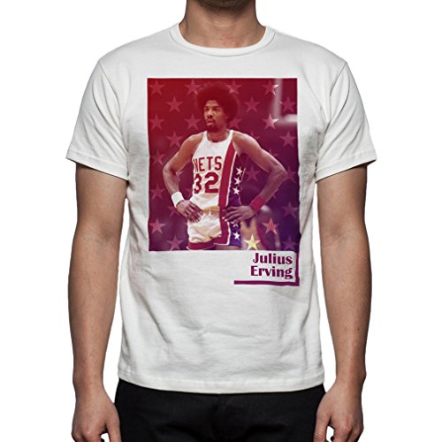 Palalula Men's Basketball Julius Erving Dr. J New York Nets Tribute T-Shirt S White