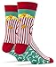 Oooh Yeah Men's Luxury Combed Cotton Crew Socks Box O'Popcorn,Large