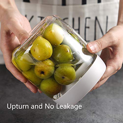 Vacuum Seal Food Storage Container Set with Airtight lids for Kitchen, UPRA Clear Plastic Storage Jars Canisters Sets, 3-Piece Pantry & Kitchen Containers,BPA Free for Chips,snacks,cereal,sugar,coffee