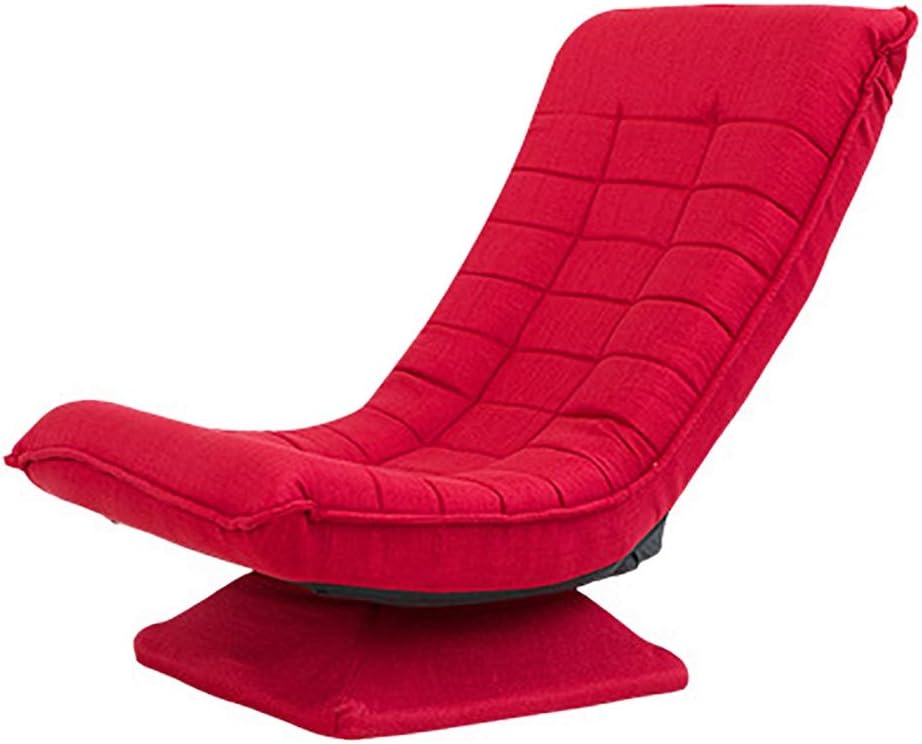 Lazy sofa ZM Folding Chair Rotatable Detachable Folding Sofa Lounge Chair Sofa Floor Recliner (color : Red)