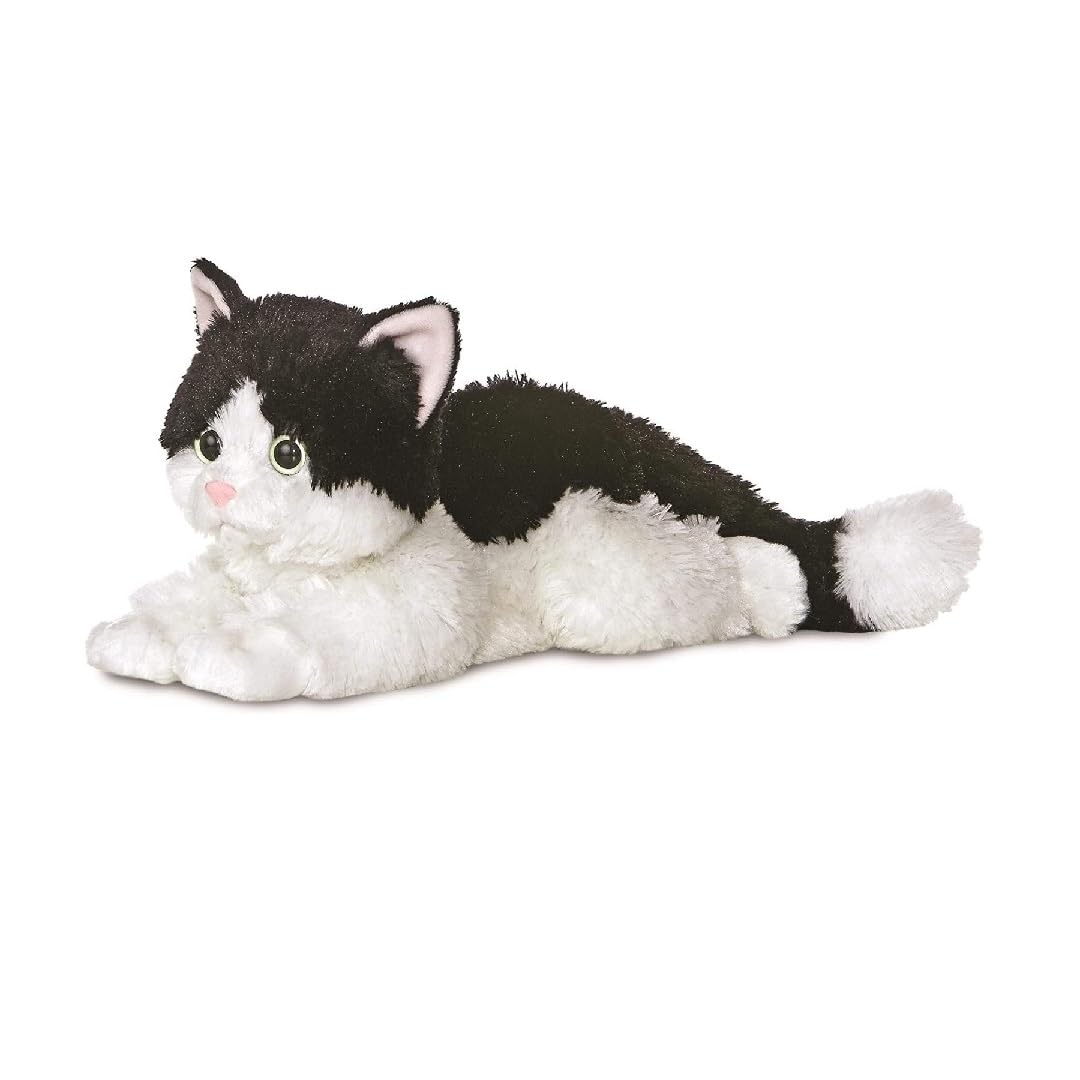 Aurora, 31420, Flopsies Oreo The Cat, 12In, Soft Toy, Black and White