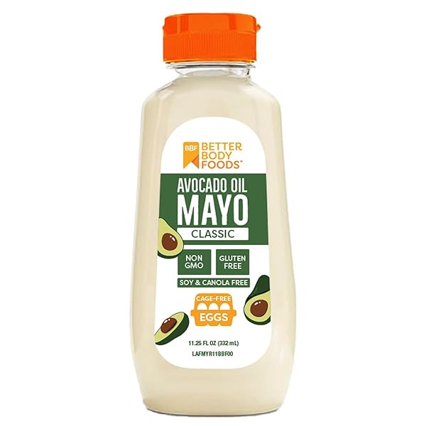 BETTERBODY FOODS 11.25 OUNCE AVOCADO OIL MAYONNAISE SQUEEZE BOTTLE, GLUTEN FREE NON-GMO AVOCADO MAYO SPREAD MADE WITH CAGE-FREE EGGS, KETO & PALEO