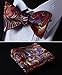 HISDERN 3pcs Mixed Design Classic Men's Self-Tie Bow tie & Pocket Square - Multiple Sets