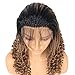 Leeven 20 Inch Micro Braids Wig With Curly End Lace Front Wig 1B27 Braiding Styles Cornrows Half Box Braided Wigs Synthetic African Hair for Black Women with Baby Hair