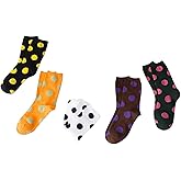 Milumia Women's 6 Pairs Polka Dots Crew Socks Cute Funny Novelty Ankle High Socks