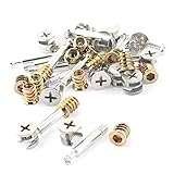 uxcell M6x40mm Furniture Cam Fittings Dowels Pre-Inserted Nuts Sets 16pcs