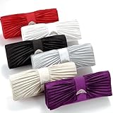 New Pleated Satin Crystal Evening Prom Clutch Bag Wedding Bridal Purse