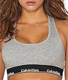 Calvin Klein Underwear Women's Modern Cotton Rib Bra, Grey Heather, Small