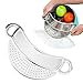 Clip-on Kitchen Food Strainer,Strainer,Steel Colander,Pasta Strainer - Dishwasher Safe Colander Perfect For Draining Pasta, Vegetables, Potatoes, etc. - Universal Fit for all pots and bowls