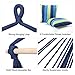 Finehter Hanging Rope Hammock with Pillow Set|Hanging Chair Swing seat for Indoor Outdoor Use|265 lbs Weight Capacity,Blue & Green Stripe,No Fade