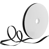 HARSKIYER 100 Yards 1/4" Black Satin Ribbon, Fabric Roll for Gift Crafts | 100% Polyester Material, Glossy Smooth Texture, Fade Resistant, Easy Cut To Custom Lengths, For Gift Wedding And DIY Crafts