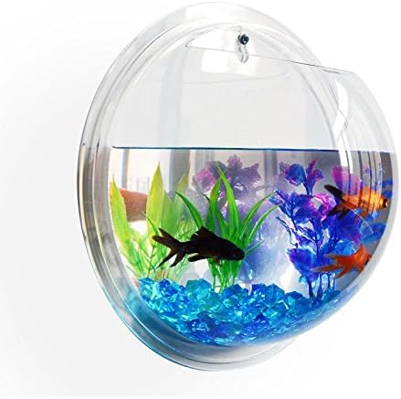 MetYoo Creative Wall Fish Bowl Bubble Wall Hanging Bowl Clear Acrylic Pot Aquarium