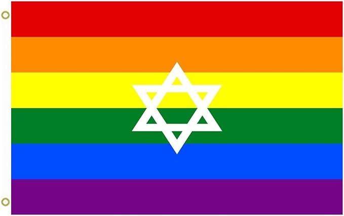 Amazon Com Large Flag Gay Pride Flag Of Israel Flag Gay Pride