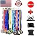 Race Sports Medal Holder Display Hanger Rack Frame - Stainless Steel Mirror Silver Sturdy Wall Mount Over 40 Medals Easy to Install Easy to Use Common Simple Normal Universal Design