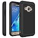 Galaxy J1 Case (2016), Galaxy Amp 2 Case, CoverON [HexaGuard Series] Slim Hybrid Hard Phone Cover Case for Samsung Galaxy J1 2016 (ATT) / Samsung Galaxy Amp 2 (Cricket) - Black/Black