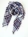 POSESHE Plaid Blanket Thick Winter Scarf Tartan Chunky Wrap Oversized Shawl Cape,L White Blue,One Size